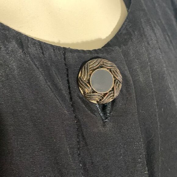 Vintage Bentley Black Chiffon Button Down Blouse Large - Picture 9 of 16